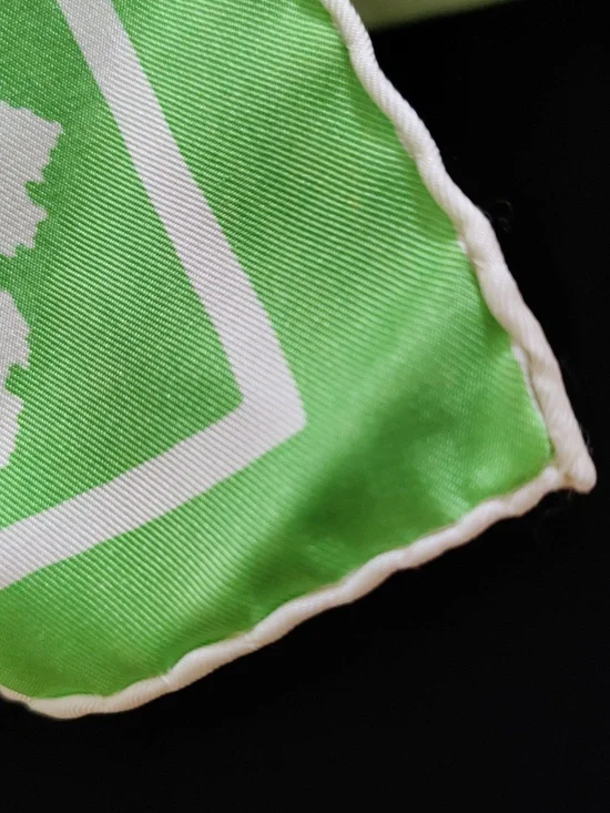 Vintage 1960s–70s Adele Simpson Silk Scarf – Mod Graphic Floral, Oblong 16x68 - Picture 3 of 10